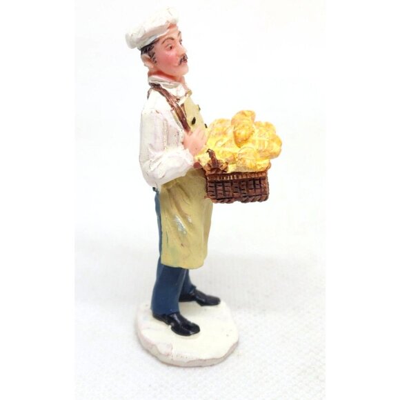 Vintage Rare  Lemax Baker With Basket Of Bread Figurine Home Décor Shelf Sitter - Picture 2 of 11